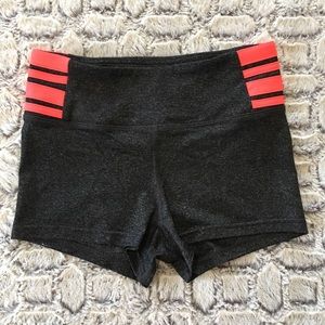 Women’s Gray & Orange Fitness workout Shorts S